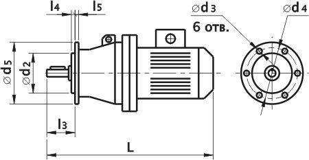 Мотор-редуктор планетарный ЗМП-50. Фланцевое исполнение